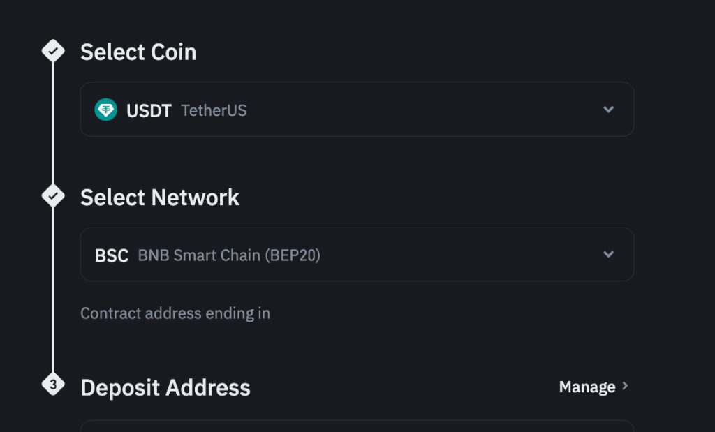 deposito su binance